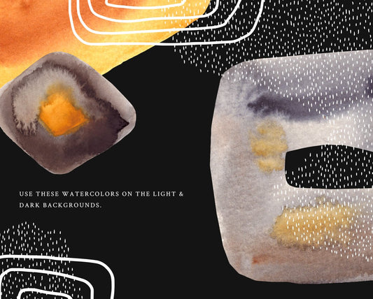 Use these watercolors on the light & dark backgrounds