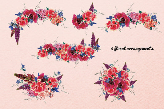 Gardener's Dream mini set - 6 floral arrangements