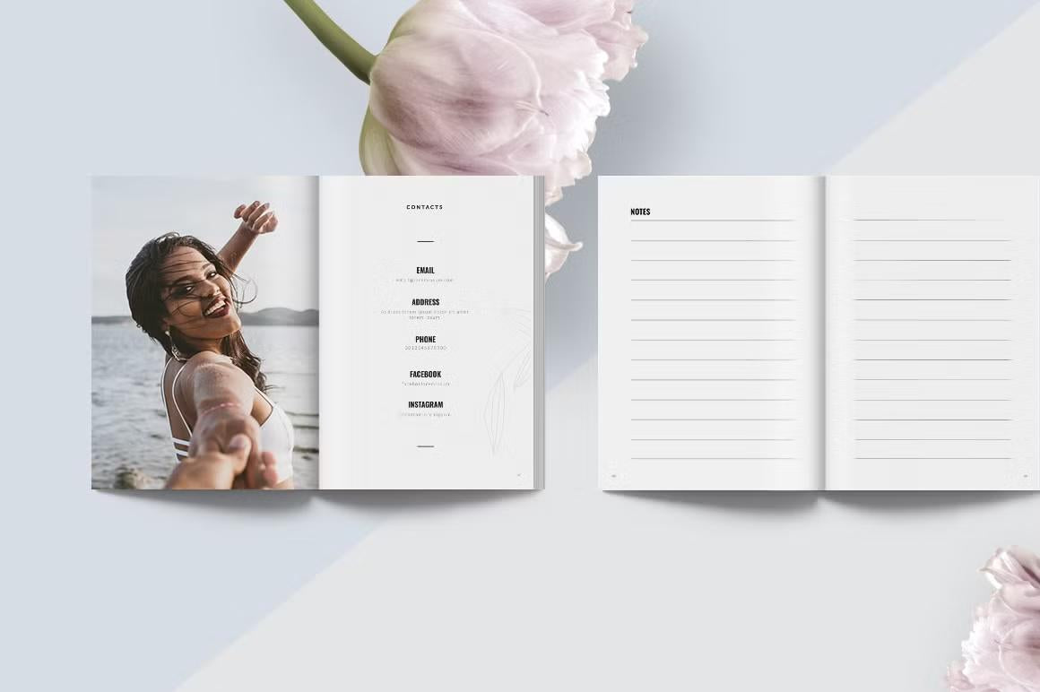 Lookbook / brochure template contact page