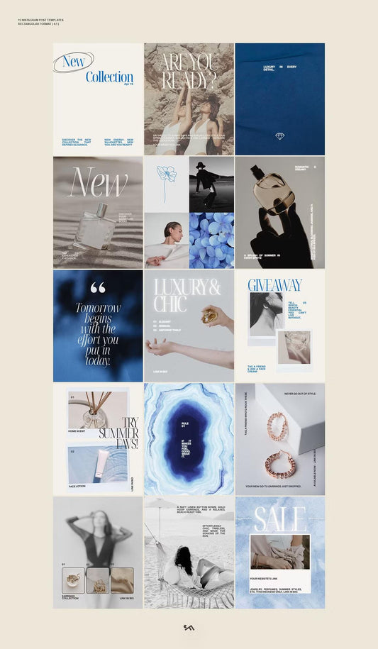 A set of Instagram post templates in rectangular format (4:5) for business and marketing