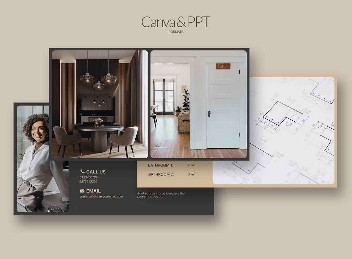 Real estate property presentation template for realtors, property managers, and agencies