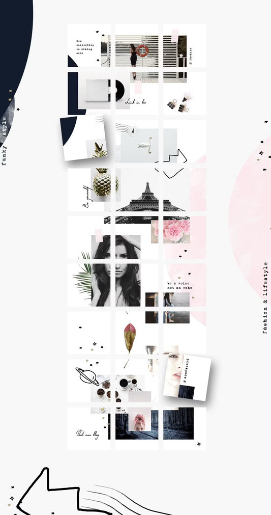 Create a cohesive and eye-catching Instagram feed with 27 separate posts seamlessly connected