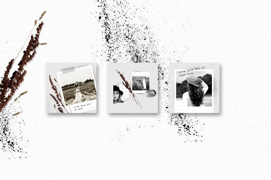 Natural gritty fashion Instagram post templates, perfect for bloggers and photographers