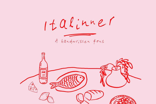Italinner font - perfect for rustic menus and organic brands