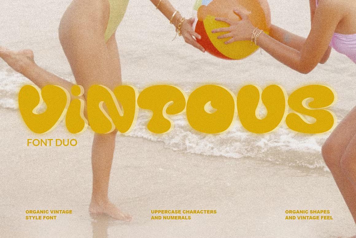 Organic vintage retro font duo - Vintous