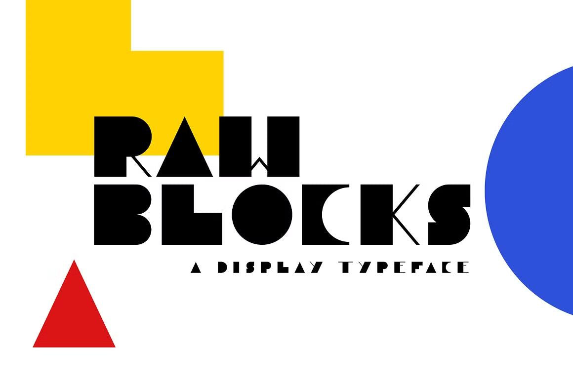 Retro typeface 'Raw Blocks' shown with a minimalist and elegant style, ideal for luxury and vintage-themed designs