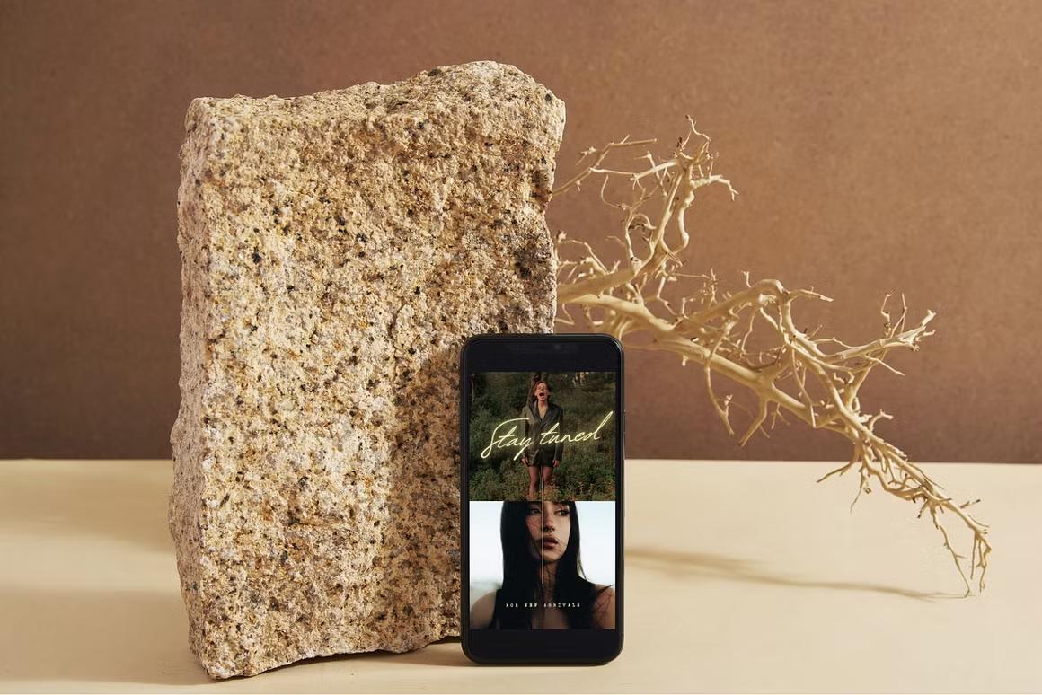 Minimalist Instagram rectangular (4:5) post and story templates with bold text and neutral colors