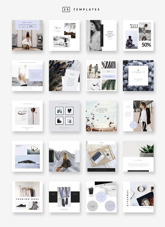 Create a stunning Instagram feed with our 20 versatile Instagram post templates