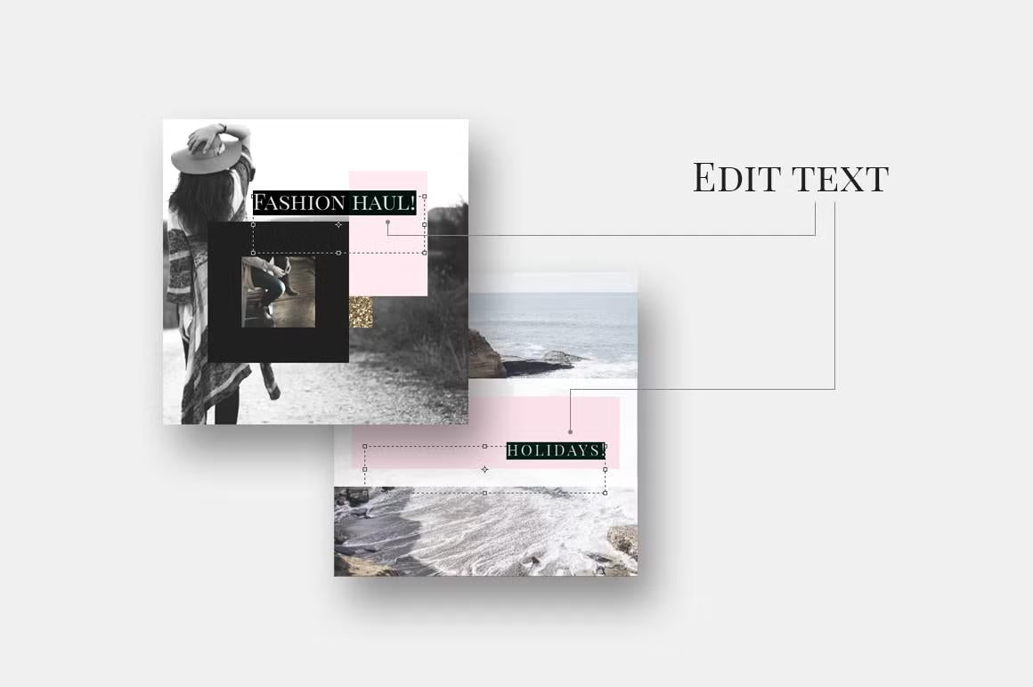 Customize text, photos, and colors effortlessly with our editable Instagram post templates