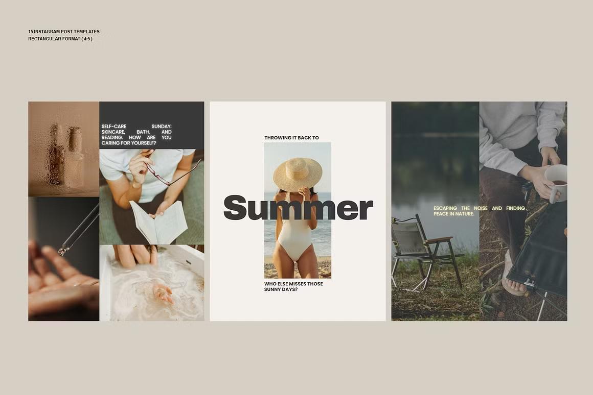 Adjust colors to match your mood or brand with these new rectangular format Instagram post templates