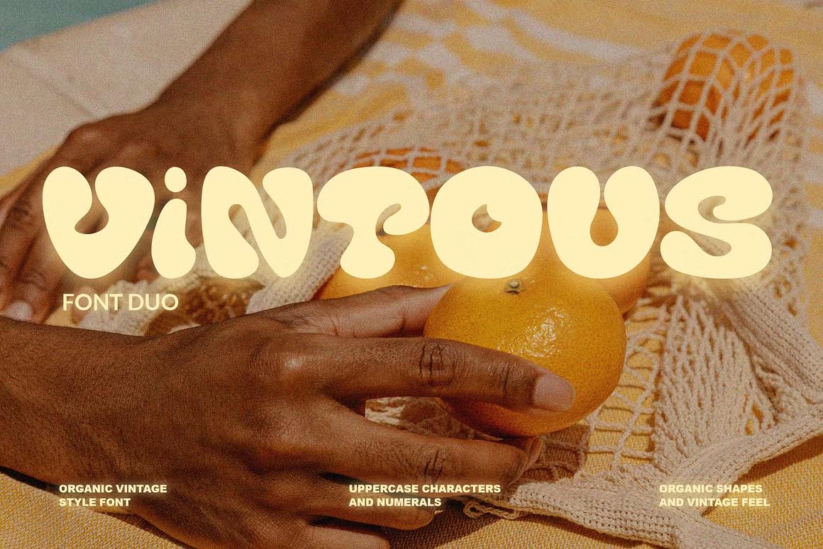 Vintous Font Duo - font with bold, outlined letters