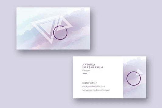 Purple watercolor business card template