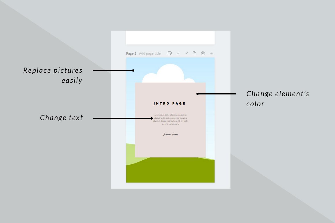 Customizable template with options to replace text, photos, colors, and fonts easily