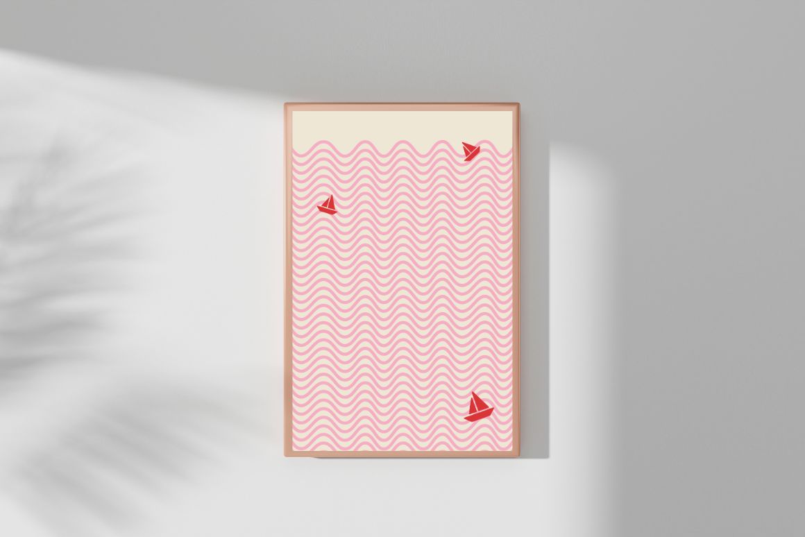 Digital printable ocean art for modern and minimalist interiors