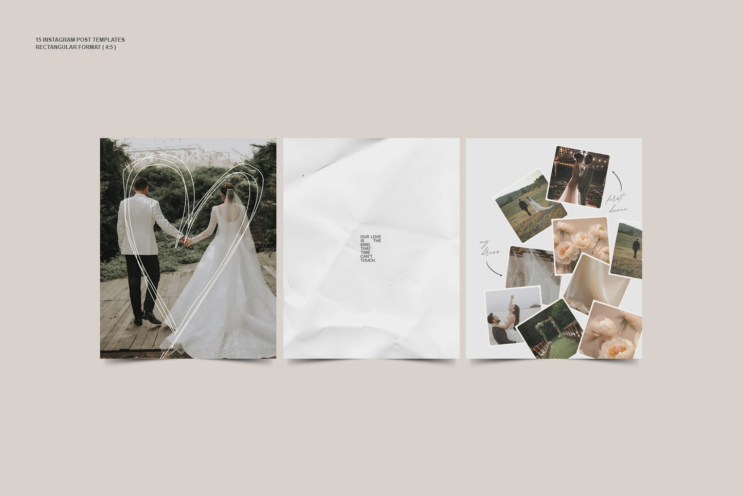 Elegant Instagram Canva post design with wedding-inspired layout