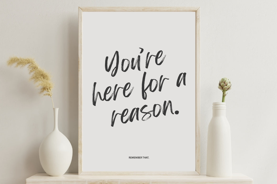 Modern motivational typography print for minimalist interiors