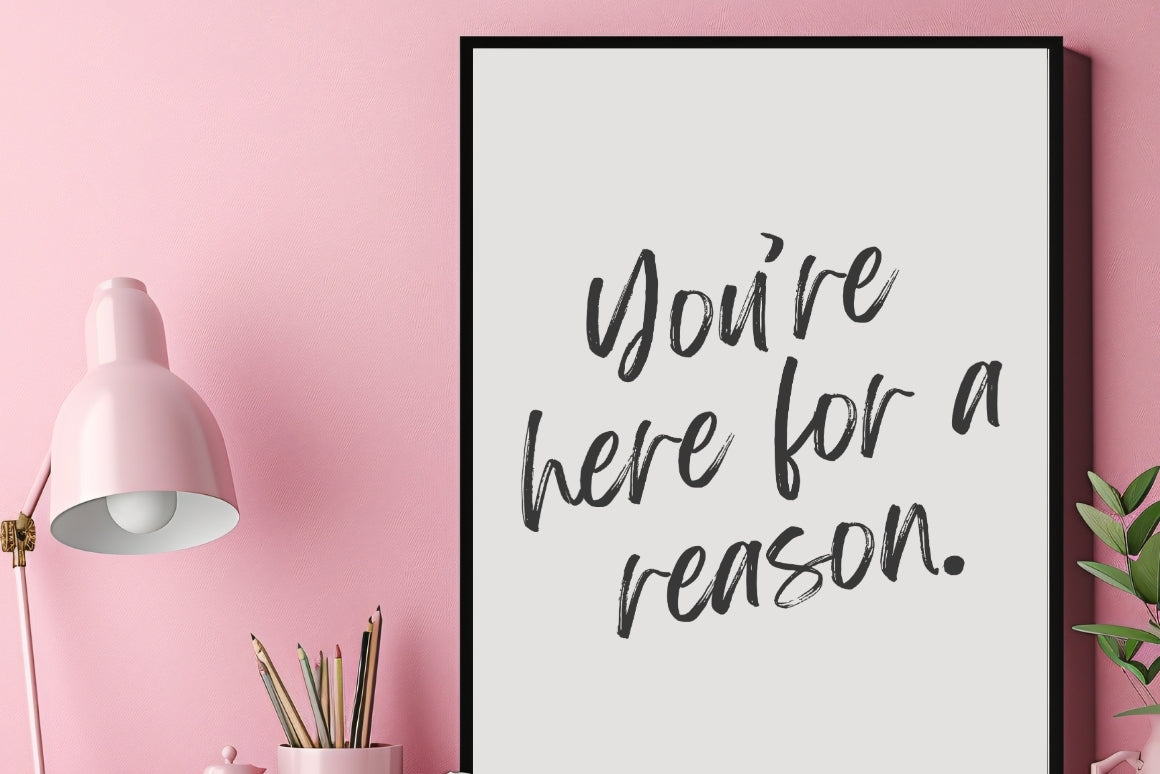 Inspirational quote wall art with expressive handwritten lettering