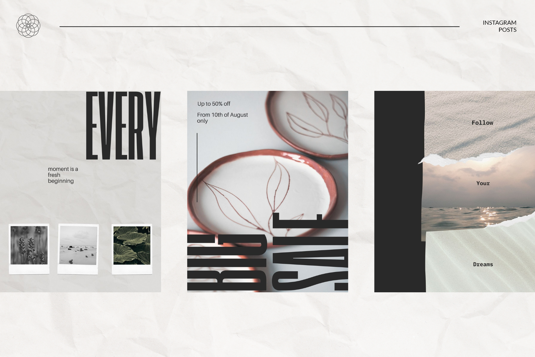 Easily adaptable new format 4:5 IG templates for small businesses, bloggers, photographers, and musicians