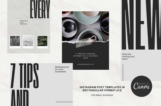 Instagram Rectangle Format (4:5) Posts for Canva - Small Business