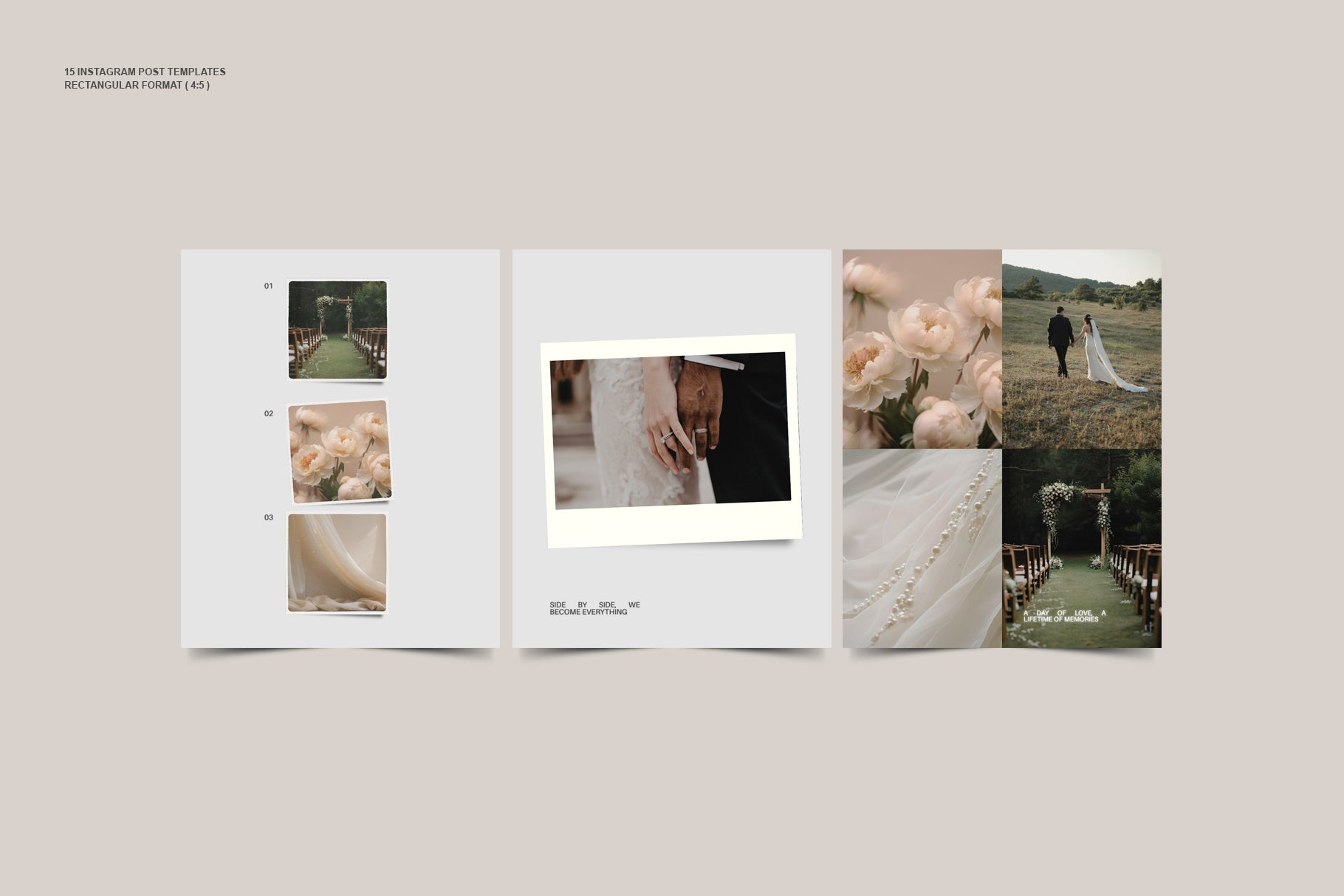 Modern wedding Instagram templates in Canva for digital creators