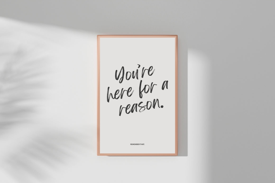 Inspirational handwritten quote wall art with bold visual presence