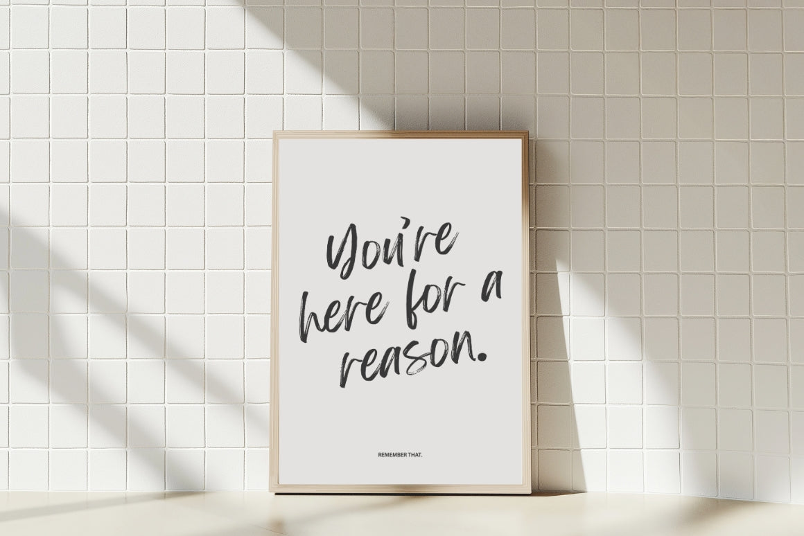 Bold handwritten motivational typography poster in black and white