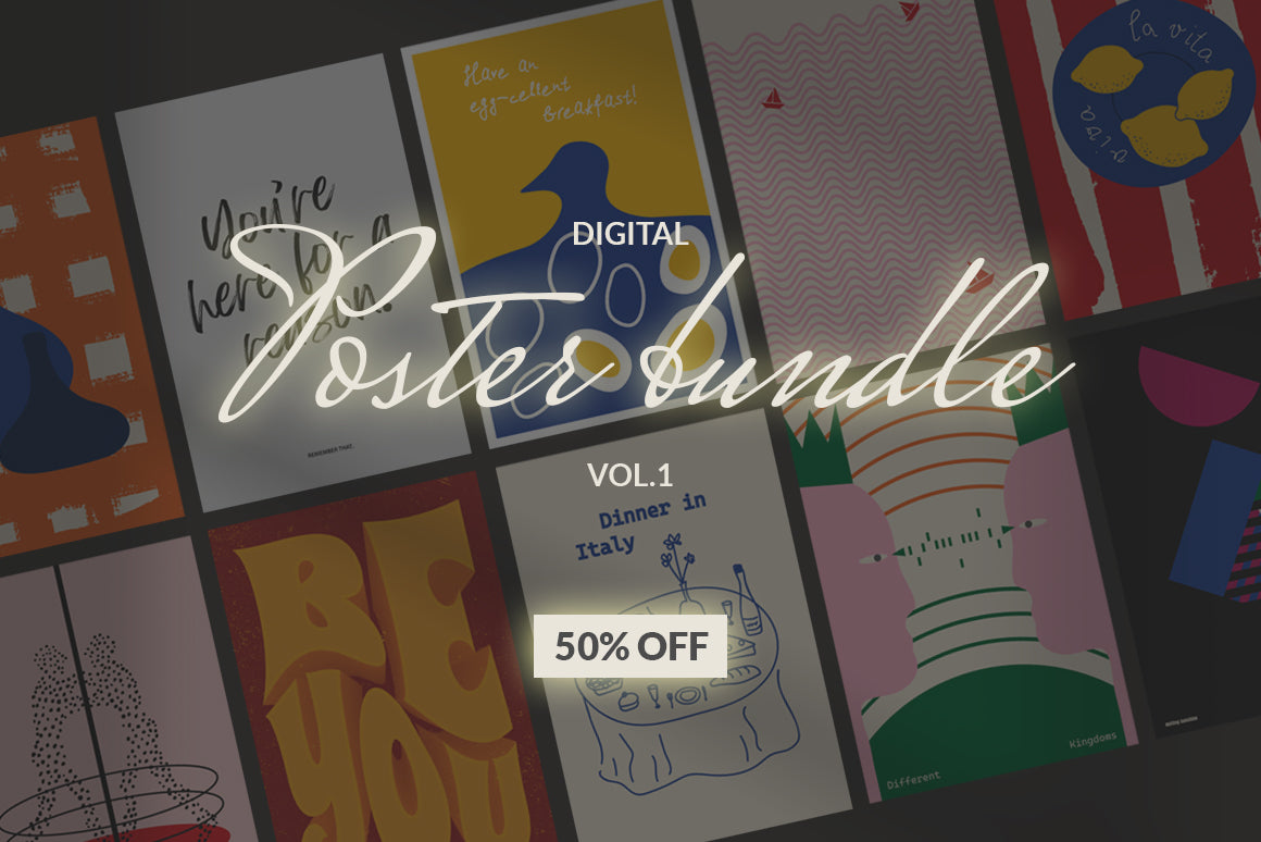 Printable contemporary poster bundle modern art digital prints