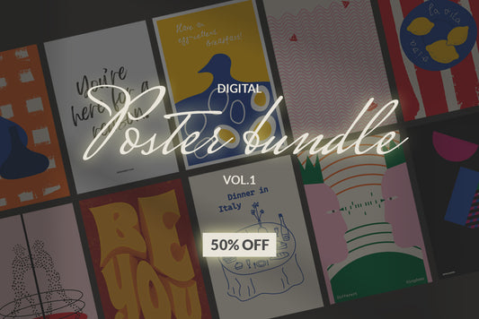 Printable contemporary poster bundle modern art digital prints