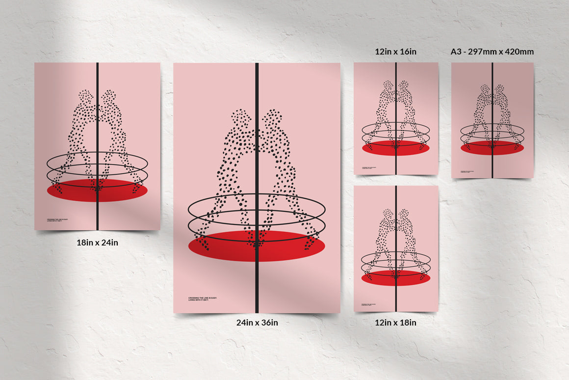 Set of modern abstract wall art poster with hand-drawn human figures