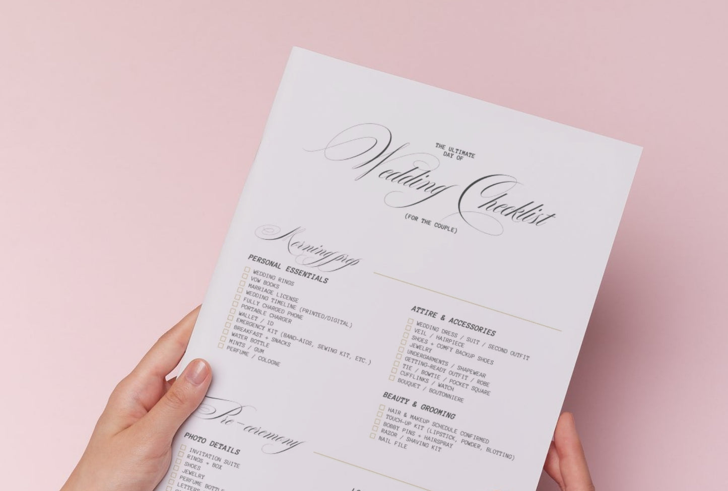 Printable wedding day timeline and tasks