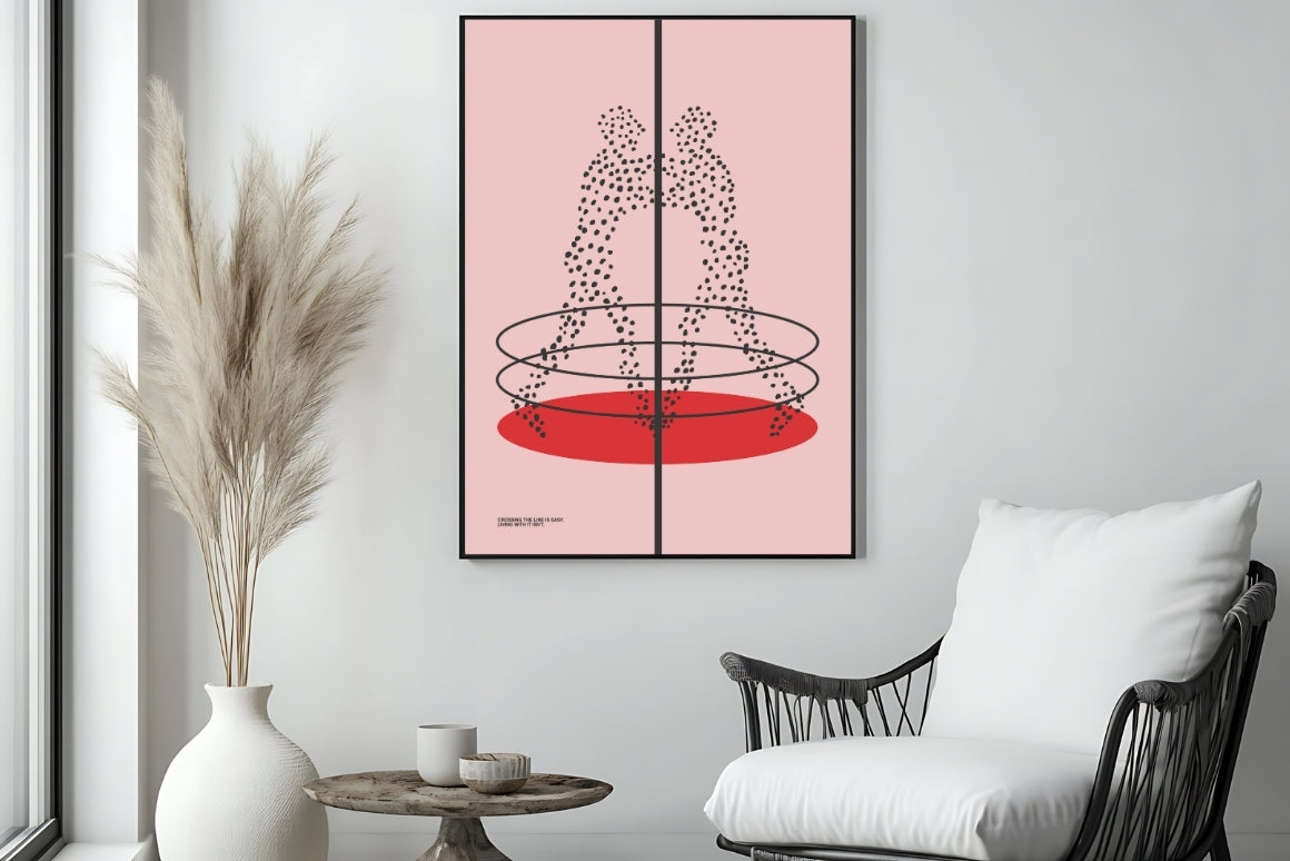 Two people abstract wall art