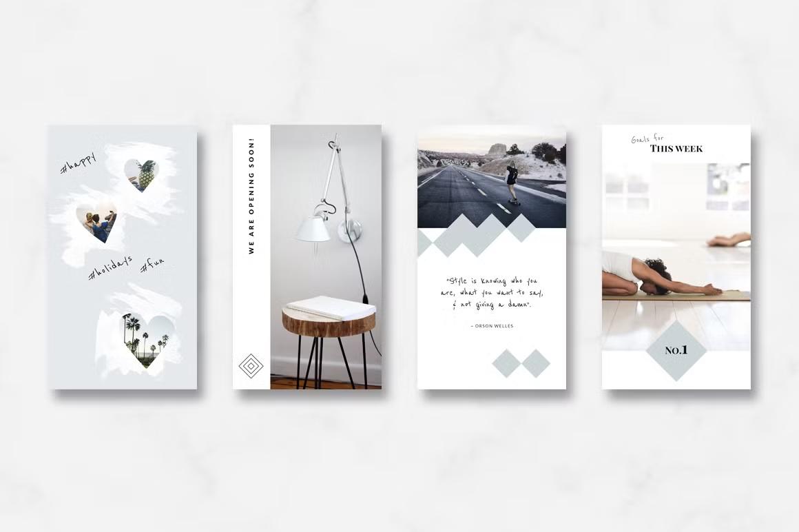 Impress your Instagram followers with our animated pastel blue story templates