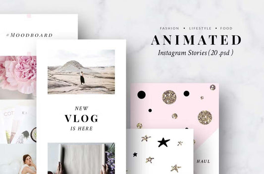 ANIMATED Instagram Stories - Pink & Gold