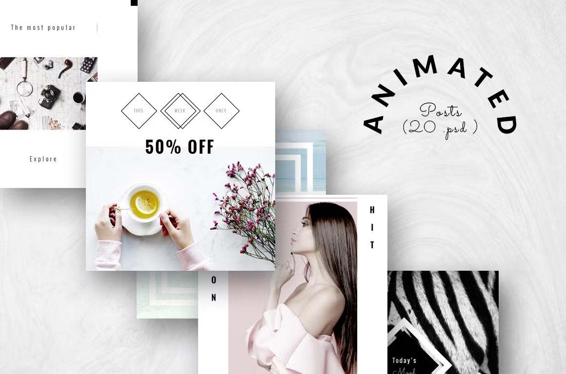 ANIMATED Instagram Posts - Minimalist
