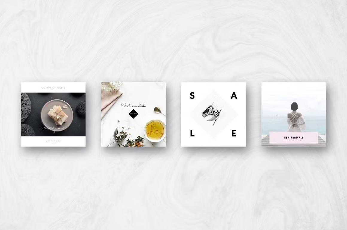 Animated Instagram post templates - Minimalist - perfect for fashion, lifestyle, and travel bloggers