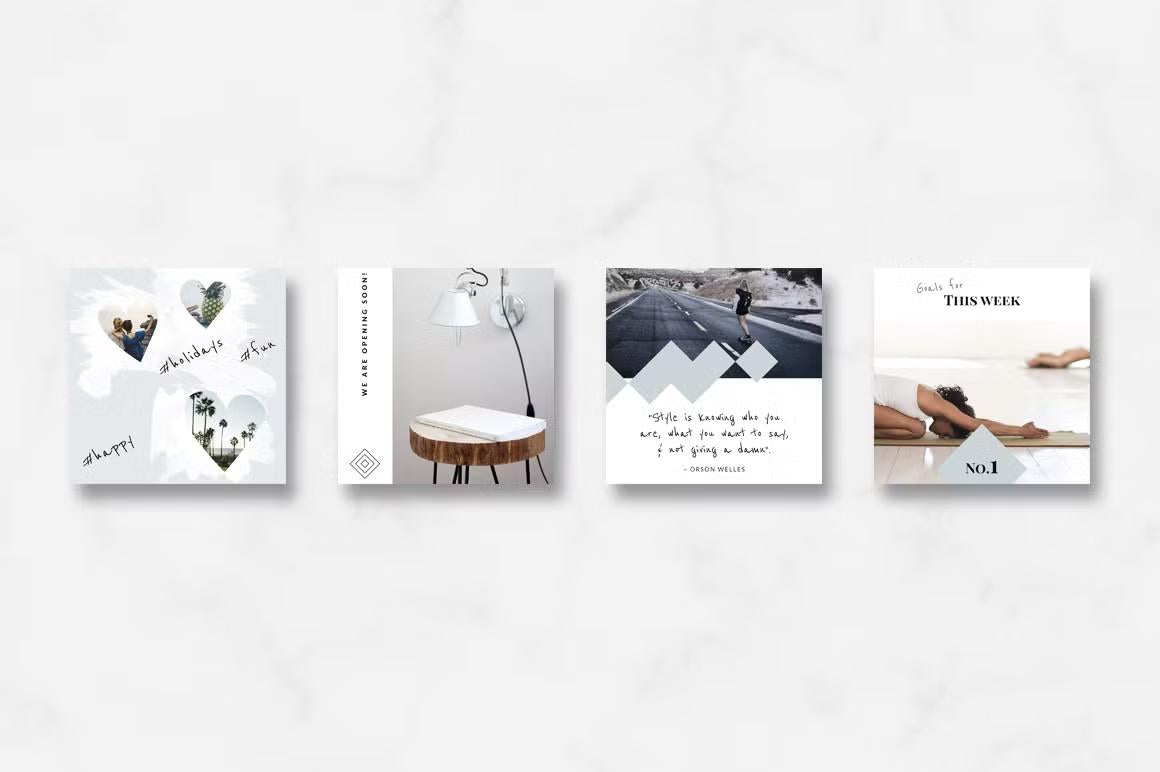 Impress your Instagram followers with our animated pastel blue post templates