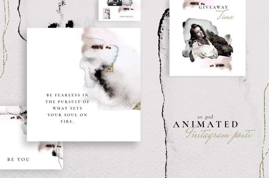 ANIMATED Instagram posts - Watercolor