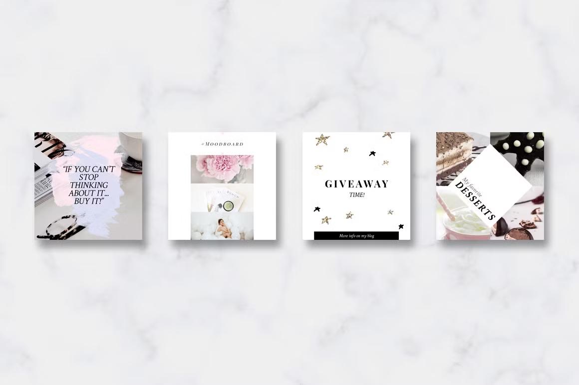 Share your minimal style with our stylish animated pink & gold Instagram post templates