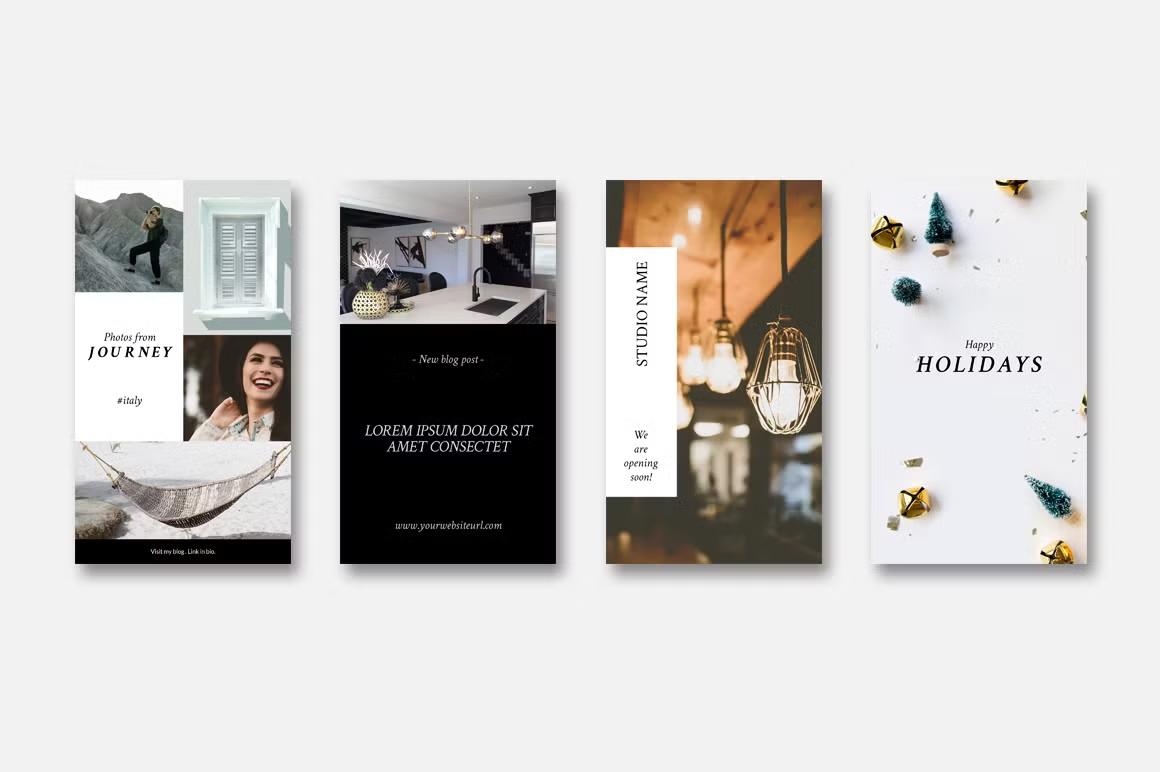 Animated Instagram story templates for lifestyle and fashion