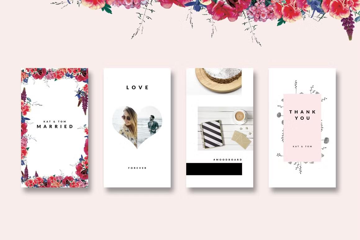 Impress your Instagram followers with our elegant animated wedding story templates