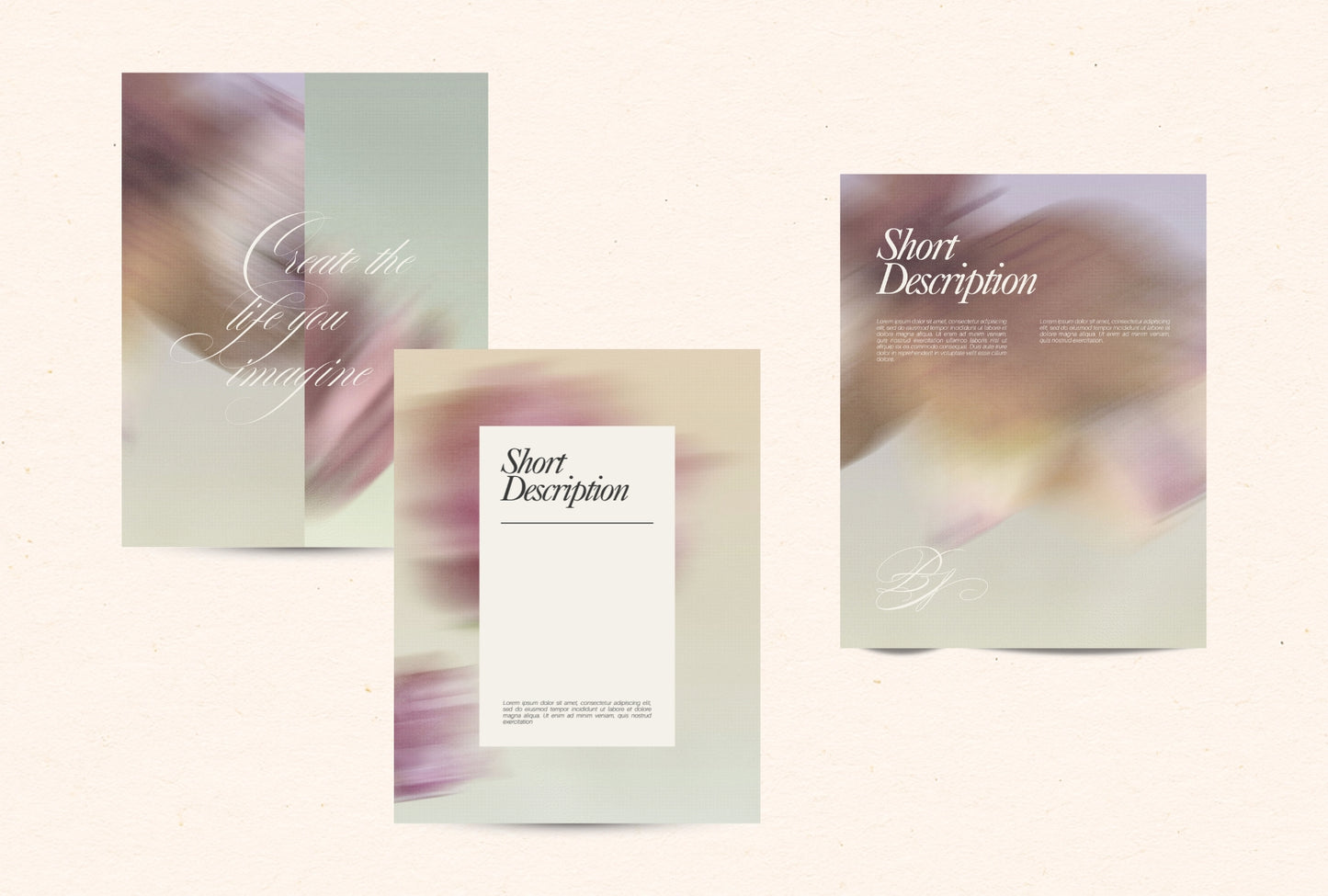 Warm pastel gradient blurred floral backgrounds for contemporary print design