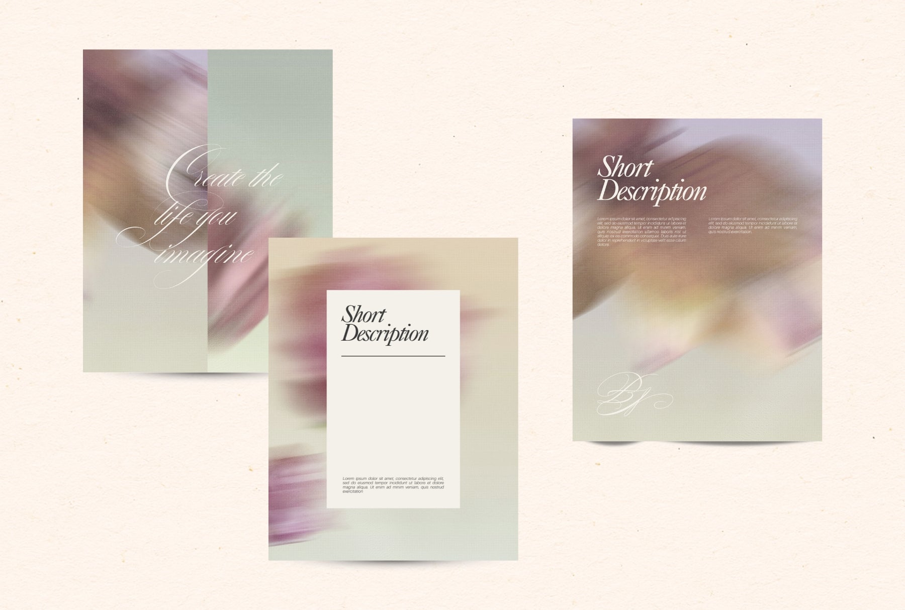 Warm pastel gradient blurred floral backgrounds for contemporary print design