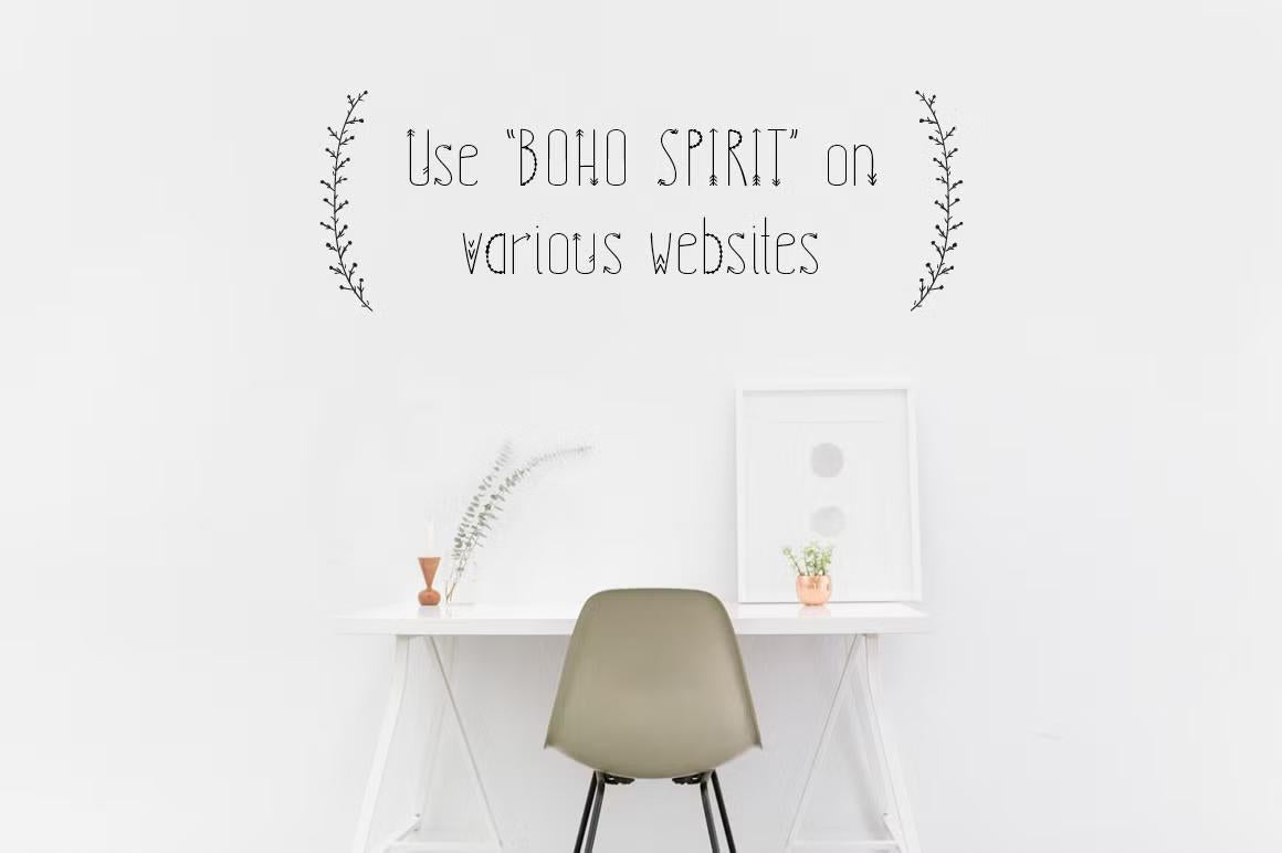 Use Boho Spirit font on various websites