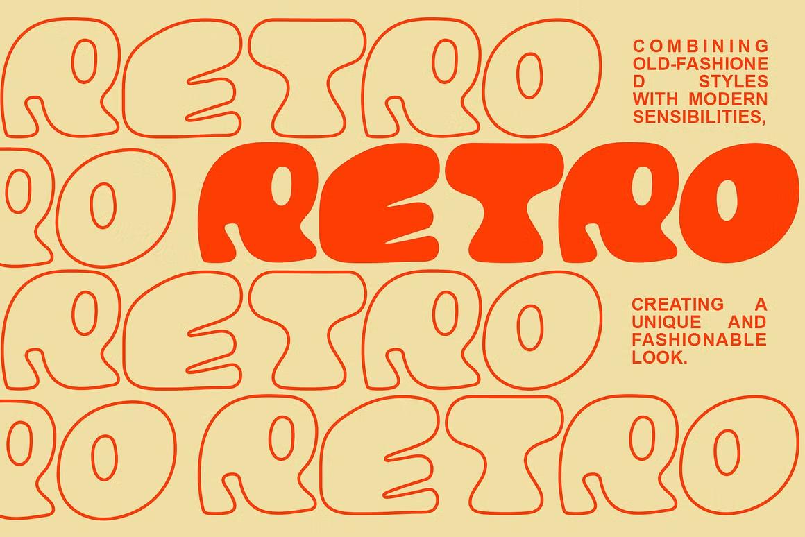 Trendretro - stylish typeface blending vintage and organic