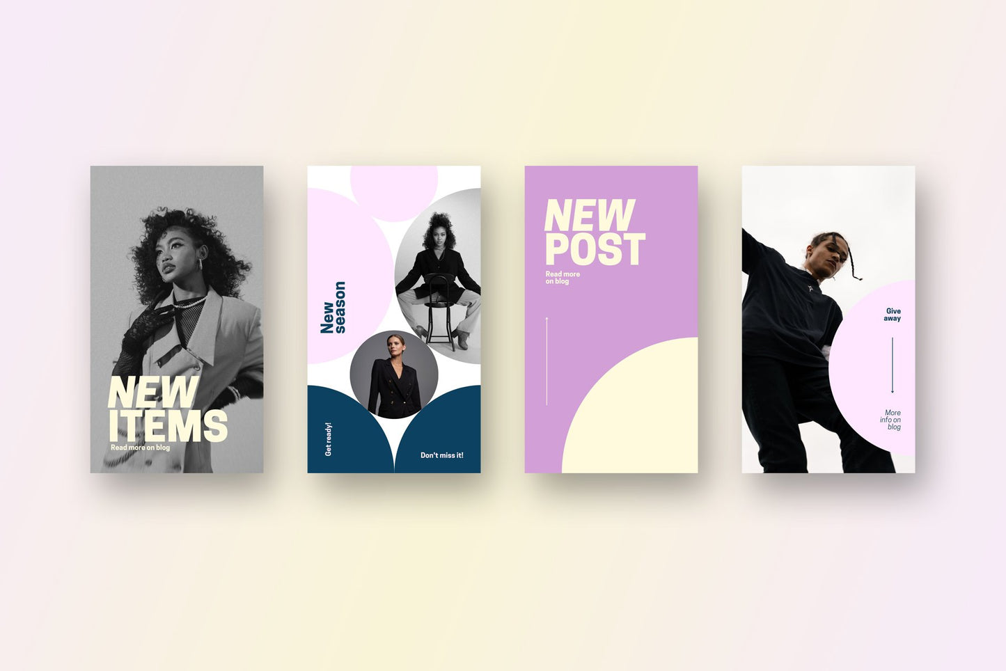 Tailor-made for customization: Pastel modern geometric Instagram story templates for various professionals
