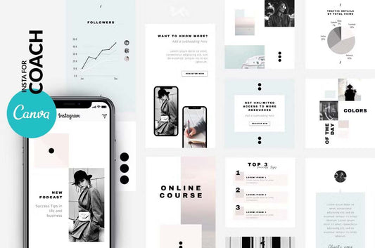 Minimal Instagram templates suited for coaches, marketers, and content creators