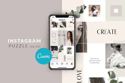 Minimalist and modern Instagram template ideal for fashion, lifestyle, and travel bloggers