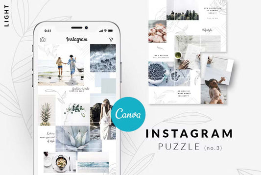 Light, clean, and minimalist Canva Instagram puzzle template