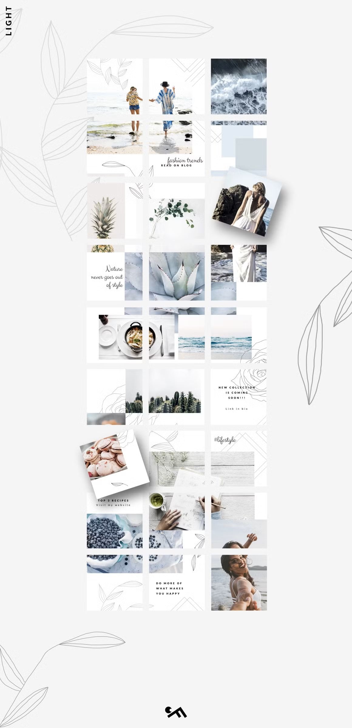 Fashion-style Canva Instagram puzzle template with a light and clean design