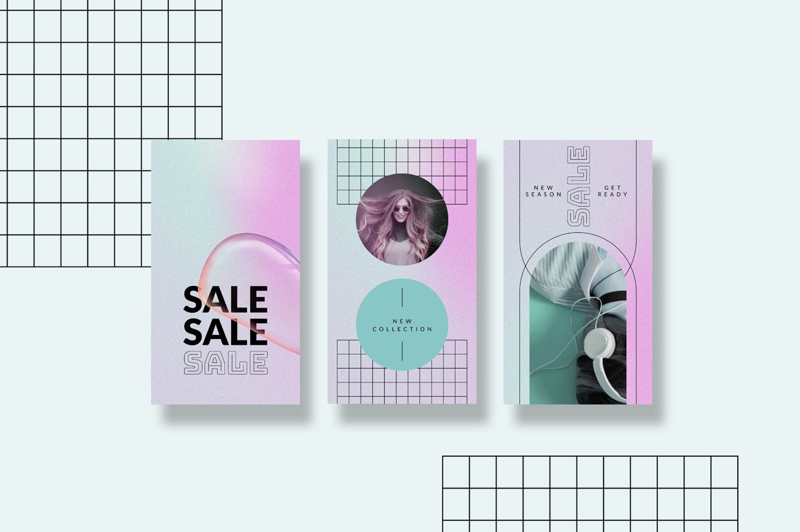Create visually striking Instagram story designs with modern templates and neon retro elements